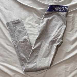 Gymshark Heather Gray Leggings with Navy Waistband